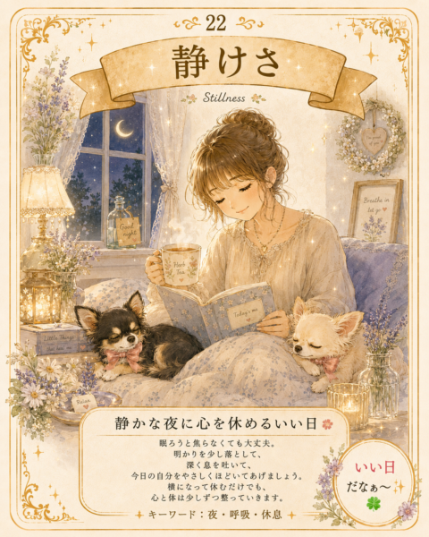 いい日カード22静けさ静かな夜に心を休めるいい日