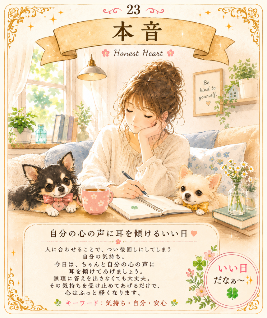 いい日カード 23｜本音「自分の心の声に耳を傾けるいい日」
