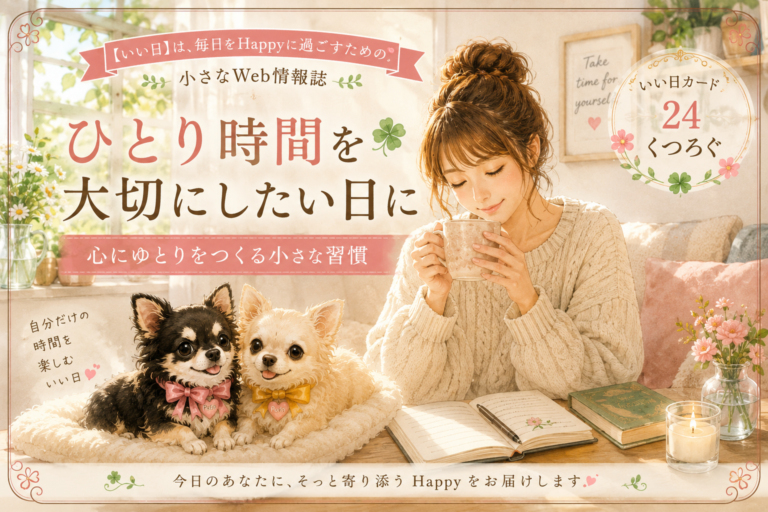 ひとり時間を大切にしたい日に｜心にゆとりをつくる小さな習慣【いい日】